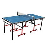 Fieldsheer Deuce Mini Table Tennis Table 6 * 3 feet W/ 18 MM Superior Bounce Both Side Pre - Laminated Top and 50 MM Wheel (2 TT bat, 3 Balls, & 1 Multi Purpose Cover)