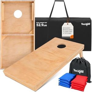 Yes4All Cornhole Board Set, 52.9 lb Tournament-Grade, Impact-Resistant Plywood Surface Cornhole Boards – Includes 1 Carry Bag, 1 Tote Bag, and 8 Double-Sided Bean Bags