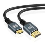 Thsucords Ultra Thin 8K 4K Mini HDMI to HDMI Cable 2M, Flexible Soft & Slim High Speed 48Gbps 4K@120Hz Mini HDMI 2.1 Lead Compatible with Camera,Camcorder,Tablet and Graphics/Video Card,Laptop