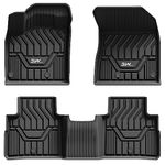 3W Floor Mats for 2021-2023 Nissan Rogue Custom Fit TPE All Weather Rogue Floor Liner Full Set 1st and 2nd Row Car Mats - Black (NOT for Sport)