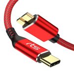 rts Micro B To Usb C Hard Drive Cable(50Cm)Usb C To Micro B Cord 10Gbps Usb C To External Hard Disk Drive Hdd Cable Compatible For Seagate Wd Hitachi Sandisk Westgate,Macbook Air M2 Pro,iPhone 15,Red