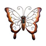 WAIU Outdoor Butterfly Garden Décor, Metal Butterfly Solar Lighted Wall Art Décor, Butterfly Yard Art Butterfly Sculpture Lamp for Fence Patio