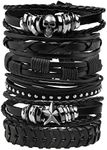 MILAKOO Punk Goth Leather Bracelets