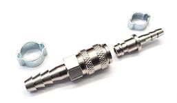 Rectus 21 Type Quick Connector Set - Probe with 6mm Hosetail & Coupler with 8mm Hosetail + O Clip x 2 - Used on Water Fed Pole Systems