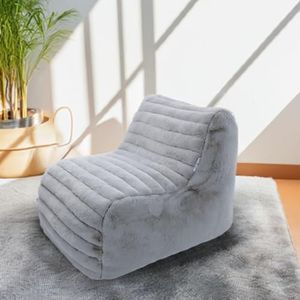 Mollismoons Premium Fur Bean Bag Sofa Bed Bean Bags Luxury and Attractive Design Bean Bag Chair for Living Room Bean Bags (Sofa Bean Bag with Beans, Grey), Standard