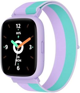 BIGGERFIVE Smart Watch for Kids, 1.8" Fitness Tracker Watch Pedometer, Heart Rate, IP68 Waterproof, Sleep Monitor, Calorie Step Counter, 5 Puzzle Games with/Without APP for Girls Teens 5-16, Nylon