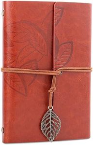 H&S PU Leather Notebook Journal with Binder Mechanism - Writing Journal Notebook with Plain Pages for Women & Teenage Girls - Refillable Leather Journal for Travelers