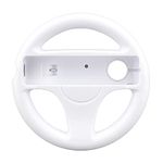 OSTENT Mario Kart Racing Games Steering Wheel Compatible for Nintendo Wii Remote Controller Color White