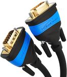 KabelDirekt – 0.5m – VGA Cable (15 pin, Full HD/1080p, 3D Ready, VGA Male to VGA Male connectors, Connects PCs to Monitors/CRT displays/TVs, Gold-Plated connectors, Black)