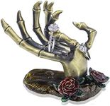 YU FENG Gothic Valentine Rose Skeleton Hand Jewelry Holder Rings Necklaces and Jewellery Accessories Hand Form Display Holders