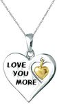 Charmsy Sterling Silver Jewelry Love You More Engraved Pendant Necklace with Cable Chain for Teens Girl