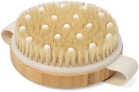 Dry Body Brush for Beautiful Skin - Solid Wood Frame & Boar Hair Exfoliating Brush to Exfoliate & Soften Skin, Improve Circulation, Stop Ingrown Hairs, Reduce Acne and Cellulite