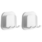 PYJLBX Toothbrush Holder, 2pcs Toothbrush Holders for Bathroom Self Adhesive, Electric Toothbrush Holder, Toothbrush Holder Wall Mounted Bathroom Accessories Multi-Function Hook, for Bathroom, Kitchen