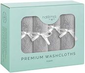 Natemia Organic Baby Washcloths - 10"x10" Soft Cotton Baby Towels - Pack of 6 Multipurpose Reusable Wipes for Infants, Toddlers, and Parents