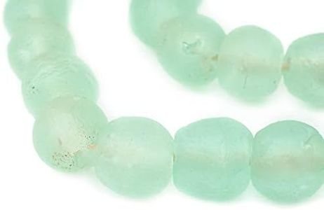 Jumbo Recycled Glass Beads, 21–25mm – African Sea Glass for Wall Hangings, Coffee Table Decor, Shelf Styling, and Home Accents – (Pastel Green) – The Bead Chest