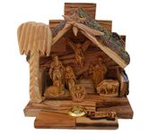 Nativity Scene Christmas Story Christian Tabletop Set from The Holy Land (4.5" with Glued Figurines)