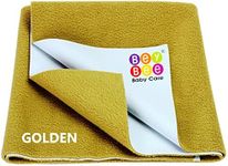 Beybee Quick Dry Baby Bed Protector Waterproof Sheet Reusable Absorbent Mat Elderly Patients Bedding Underpads(X-Large (200Cm X 140Cm))(Golden)