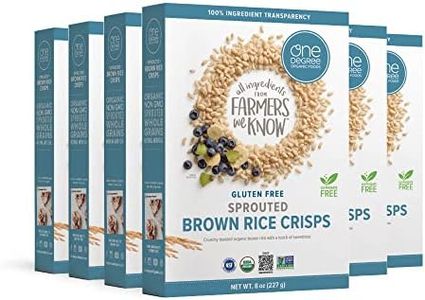 One Degree Organic Foods Sprouted Brown Rice Crisps, USDA Organic, Non-GMO Gluten Free Brown Rice Cereal, 8 oz., 6 pack