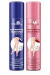 Urban Yog Hair Removal Cream Spray for Women (200 ML * 2 Units) | Combo Flavor - Tulip and Rose | Painless Body Hair Removal Cream