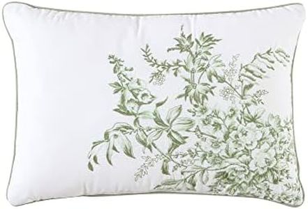 Laura Ashley Throw Pillow Decorative Pillow for Couch or Bed, Cottage Home Décor, 14 x 20, Bedford Green