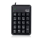 USB 19-Key Mechanical Keypad with Mechanical Key Switches, 3-Port USB Hub, 50 Mi