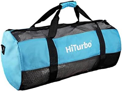 Hiturbo Mesh Duffel Bag, Dive Bags Travel Beach Gear Diving Duffels Luggage for Scuba, Surfing and Snorkeling (Blue)