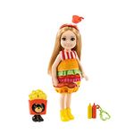 Barbie® Club Chelsea™ Dress-Up Doll (6-inch Blonde) in Burger Costume with Pet and Accessories, Gift for 3 to 7 Year Olds