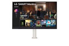 LG 32" webOS Smart Monitor (32SQ780S-W), 4K UHD(3840x2160) Display with Ergonomic Stand, Magic Remote Control, USB Type-C, 2 x 5W Stereo Speakers, AirPlay 2 + Bluetooth, White (US Model)