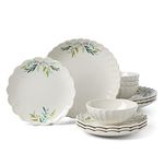 Lenox 894463 French Perle Berry 12-Piece Dinnweware Set, White, 17.64