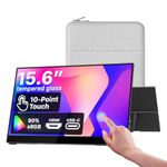 cocopar Portable Monitor 15.6 Inches 1080P FHD 60Hz 85% sRGB Travel Monitor with Speaker HDMI USB-C Second Screen for Laptop MacBook Surface PC Xbox PS4/5, VESA Mountable, with TouchScreen