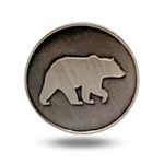 Full Metal Markers Bear Bruin Unique Magnetic Metal Golf Ball Marker with Hat Clip, (1 Ball Marker + 1 Hat Clip)