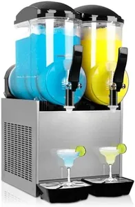 Commercial Slushy Machine, 2 Tanks 30L Frozen Drink Margarita Machine Smoothie Large Slushy Maker Stainless Steel 110V for Restaurant Bar Party Alcohol Cocktail Beverage Wine