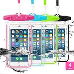 Universal Waterproof Phone Pouch, 4 Pack IPX8 Waterproof Phone Case for iPhone 14 13 12 11 Pro Max/Pro/Plus, Samsung Galaxy S22 S21 S20 S10/ Note 20 10 9 Google LG HTC, Cellphone Dry Bag for Vacation