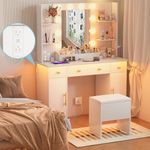 HUANLEGO Vanity Desk with Mirror an