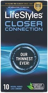 LifeStyles Closer Connection Condoms - Natural Rubber Latex and Lubricant Not Made with Parabens - 33% Thinner* (10 Count)