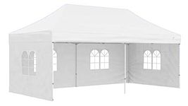 Invezo Gazebo Tent 10 x 20ft (Super Heavy Duty - 60 kgs, White) with 3 Sided European Covers, Water Proof Tent/Portable & Foldable/Outdoor/Advertising Gazebo Canopy Tent, 2 Mins Installation