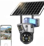 RIFFSONIC Solar 5MP + 5MP Dual Lens Full HD CCTV Security Camera | 4G Enabled, 360° Rotating View, Outdoor Camera, Night Vision