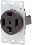 Leviton 278 30 Amp, 125/250 Volt, NEMA 14-30R, 3P, 4W, Flush Mounting Receptacle, Straight Blade, Industrial Grade, Grounding, Side Wired, Steel Strap (Black)