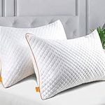 Maxzzz Pillows Pack of 2, Soft Hypoallergenic Anti-Dust Pillows, Down Alternative Pillows, Bed Pillow for Neck & Side Sleeper, Standard Size Pillows with Removable Bamboo Fiber Cover (48 * 74CM)