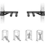 SYL Fitness Dip Bar Attachments for 2" x 2" or 3" x 3" Power Rack - Narrow & Wide Dips Double Handles (Patent Pending) (For 3" x 3" Rack)