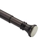 Amazer Spring Tension Curtain Rod - 54-90 Inches Rust-Resistance Shower Curtain Rod Bathroom Rod, Bronze