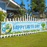 Nepnuser Happy Earth Day Fence Banner Every Day is Earth Day Decoration April 22 Save The Planet School Home Outdoor Yard Hanging Sign (Pattern-B)