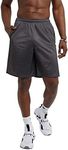 Champion Men's Long Mesh Short with Pockets,Granite Heather,Small