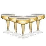 MATANA 96 Elegant Plastic Coupe Glasses for Cocktails, Martinis, Maragaritas, Champagne, Wine (120ml) - Transparent, Sturdy & Reusable for Weddings, Birthdays, Parties & Events