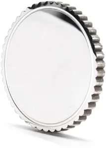 MICAIKEM 1-1/4" Stainless Steel Reeded Edge Blanks Coin Blanks Mirror Finish Tags 3mm Thick for Engraving and Stamping. Pack of 5