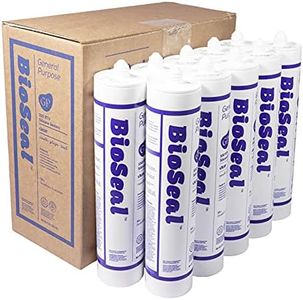 Clear BioSeal Waterproof Caulk & Sealant 100% RTV Silicone Sealant, 10oz Cartridge, Low Odor & Won't Yellow Silicone Clear, (Pack of 10)