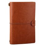 Leather Journal, Alohha Tasks Vintage Handmade Refillable Traveler's Notebook Notepad Diary Gift for Men Women Students, Brown