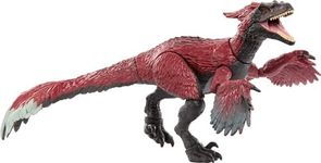 Mattel Jurassic World Hammond Collection Pyroraptor Dinosaur Action Figure Toy, Premium Movie Design with Glass Eyes, Wired Tail & 14 Articulations