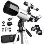 Telescope for Kids,Telescopes for Adults Astronomy Telescope for Astronomy Beginners,70mm Aperture 500mm AZ Mount Fully Multi Coated Optics with Carrying Bag, Wireless Remote,Tripod Phone Adapter