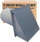 7 Inch Wall Vent Cap - Galvanized Steel with Damper & Screen - Heavy Duty Hooded Metal Caps for Exterior Side Wall Exhaust - Spring Loaded Backdraft Damper by Vent Works